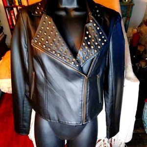 Women's Moto Jacket Biker Studded